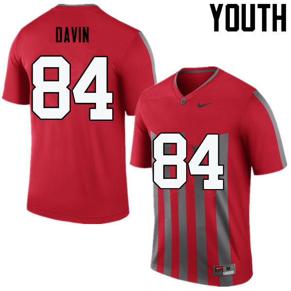 Ohio State Buckeyes Brock Davin Youth #84 Throwback Game Stitched College Football Jersey